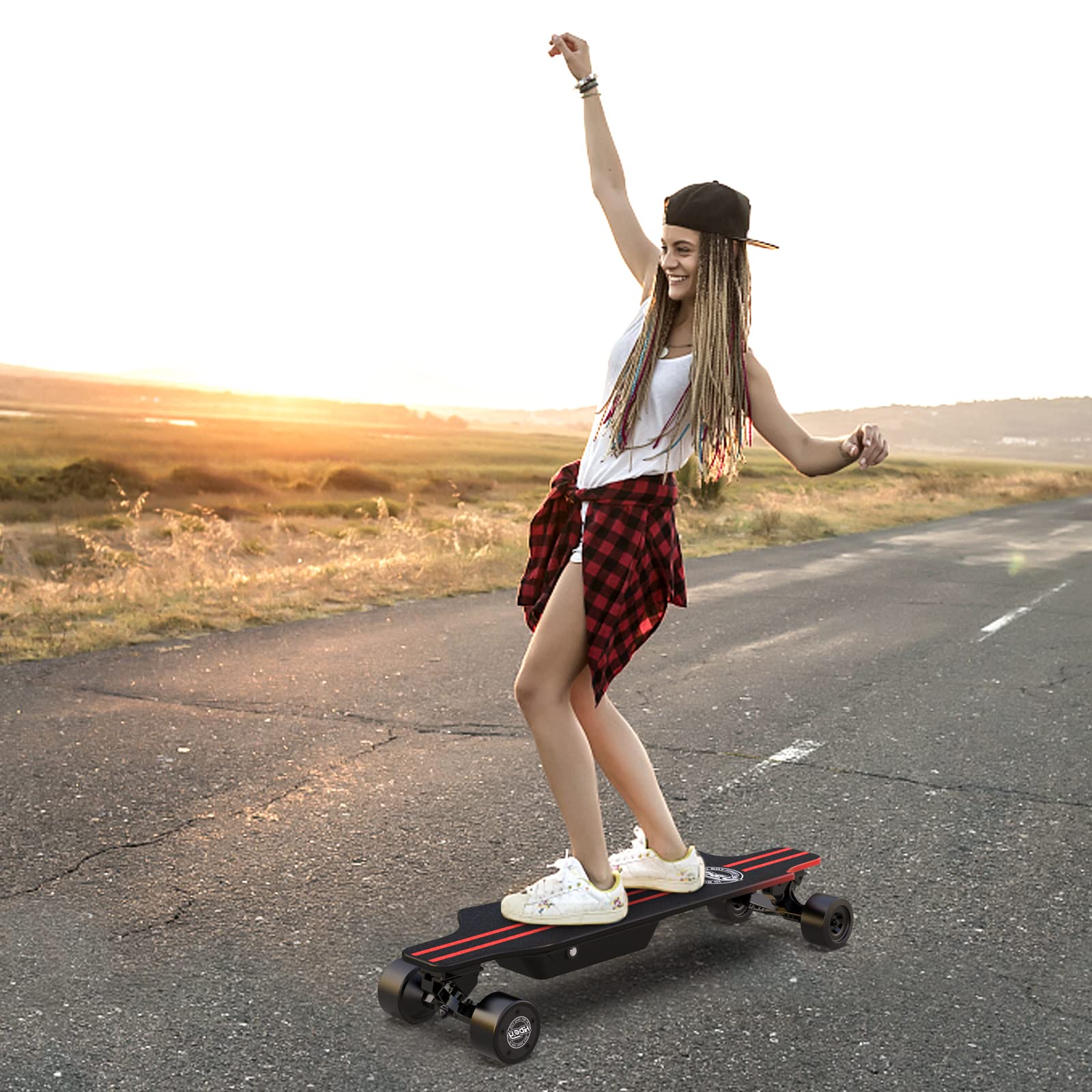 Hiboy S22 Electric Skateboard Dual Brushless Motor Longboard with 18.6MPH Top Speed, 12.5Miles Range and Remote Control for Commuters and College Students