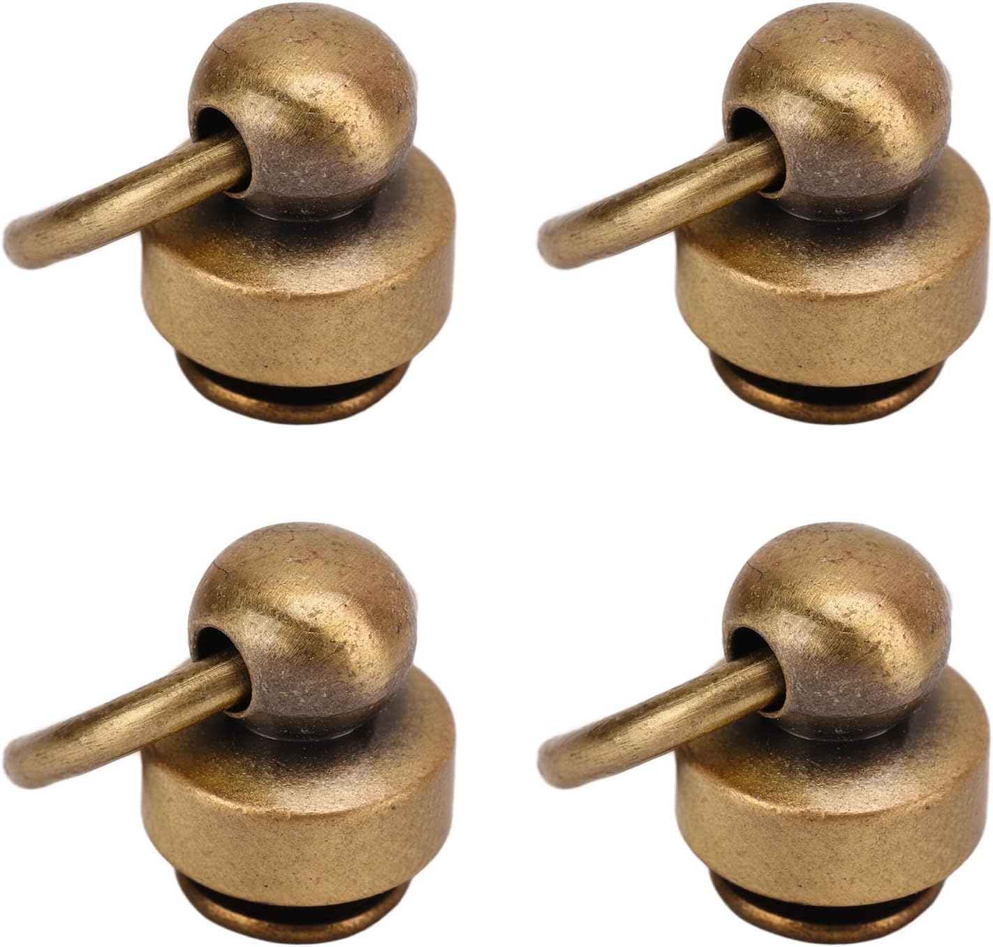 200 Sets Brass Rivets 9mm | Sturdy Copper Pull Ring Studs for DIY Handbags/Shoes/Phone Cases | Glossy Finish, Round Head Design (Bronze)