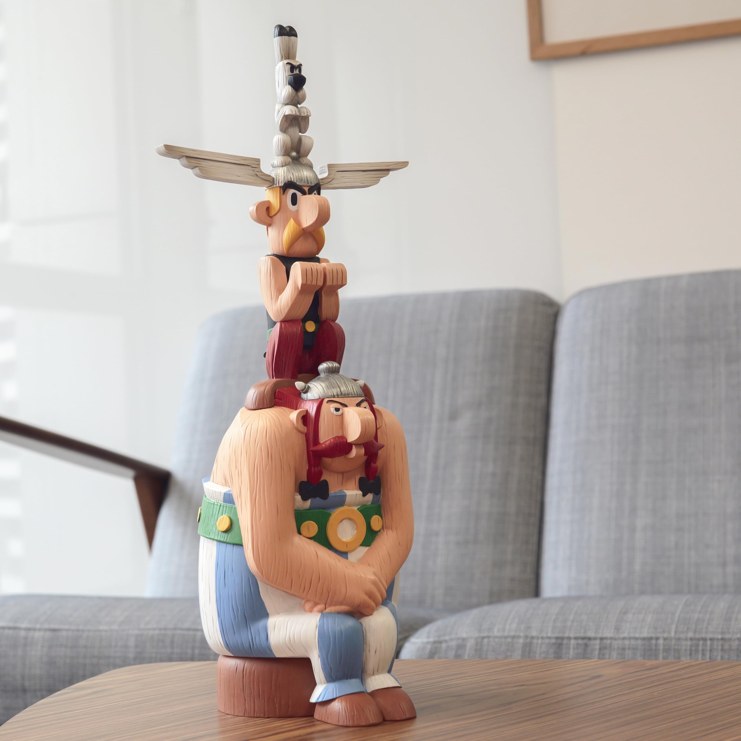 Plastoy Astérix FigurTotem mit Asterix, Obelix und Idefix - Harz - 40 cm