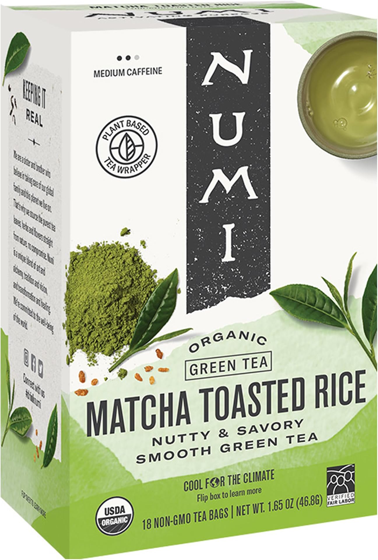 Tea Matcha Toasted Rice Green Tea, 18 Bags - Pack of 2
