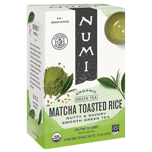 Numi Tea Matcha Toasted Rice Green Tea 18 Bags - Pack of 2
