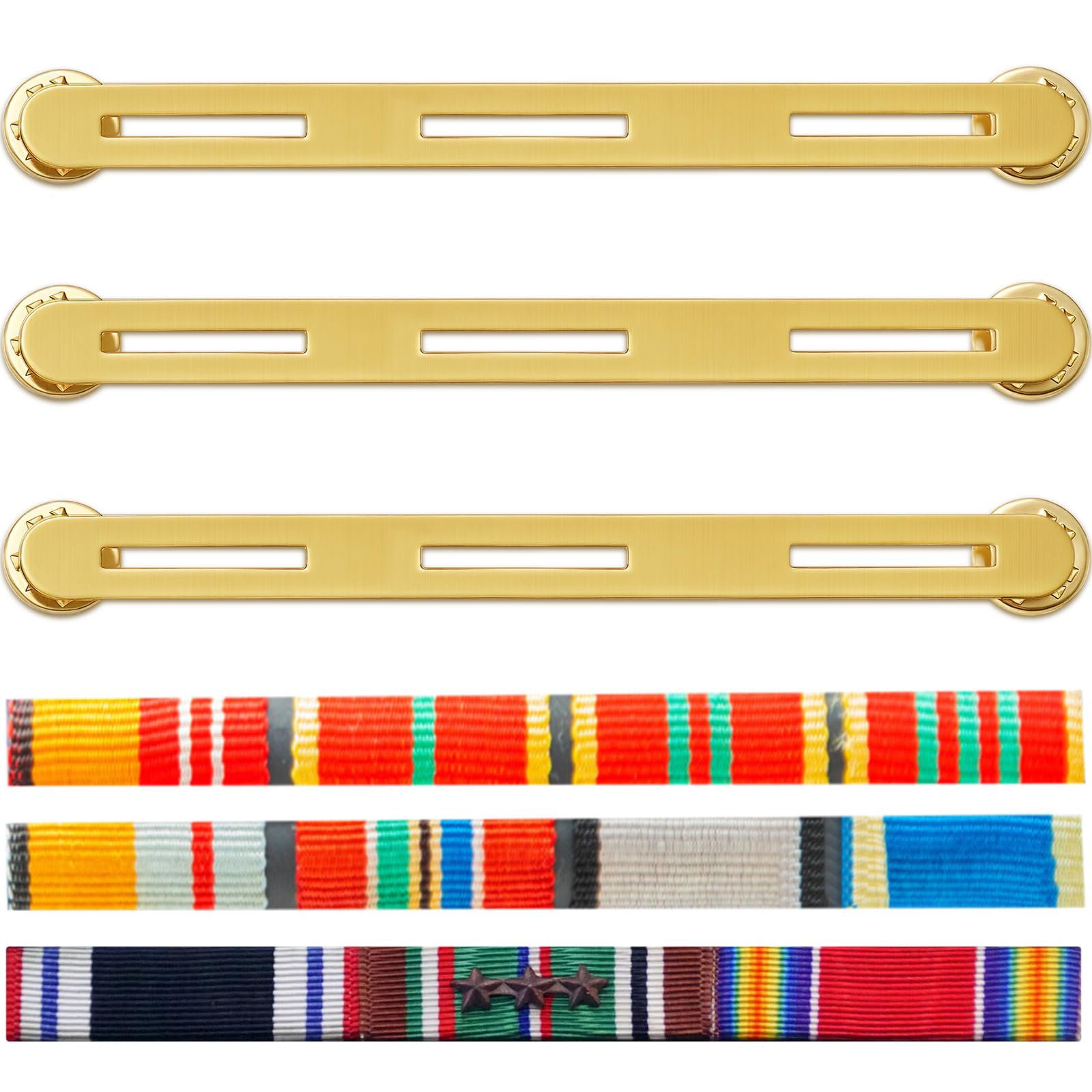 Landical 3 Pcs Military Ribbon Holding Bar Ribbon Mounting Bar Military Brass Mount Holder for Uniforms Organizer-image-24