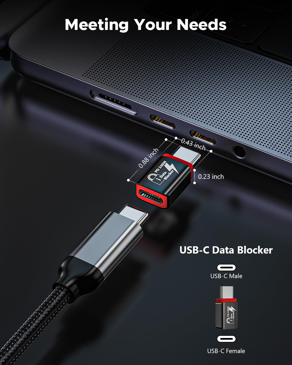 Data Blocker, USB A To C & USB C Data Blocker For Iphone15 16 And Any Mobile Phone Charging Protect Against Juice Jacking Refuse Hacking 100 Guaranteed Only Safe Charging