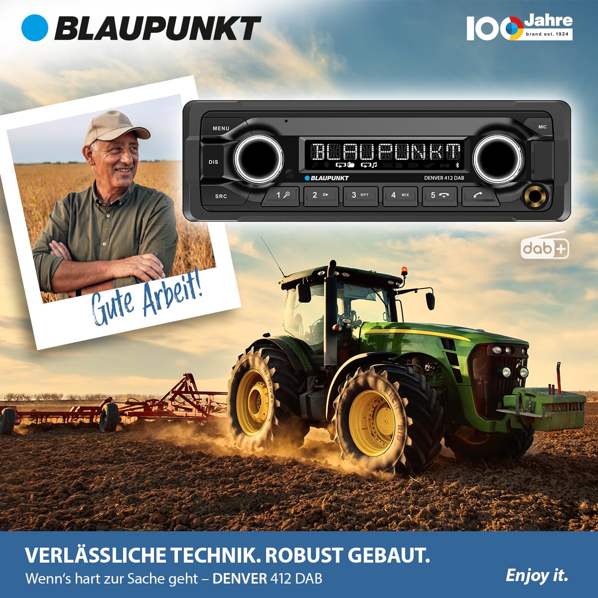Blaupunkt Denver 412 DAB, 1-DIN Autoradio, DAB+, Bluetooth, Freisprecheinrichtung, USB, Aux-Eingang, Lenkradfernbedienung, 4x50Watt, 12V