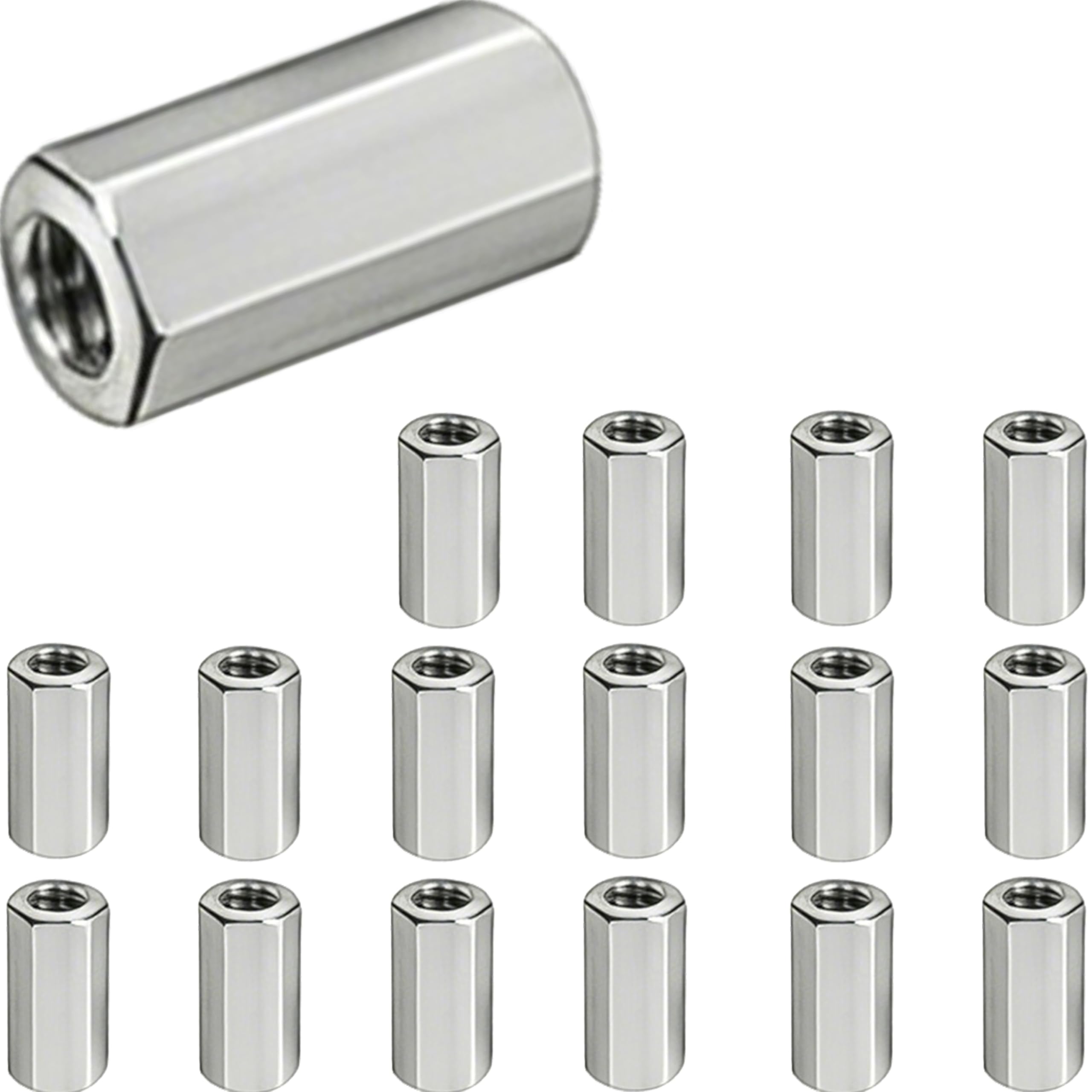 304 Stainless Steel Coupling Nuts - M6 x 1.0 -10 304 Stainless Steel Coupling Nuts - M6 x 1.0 -10