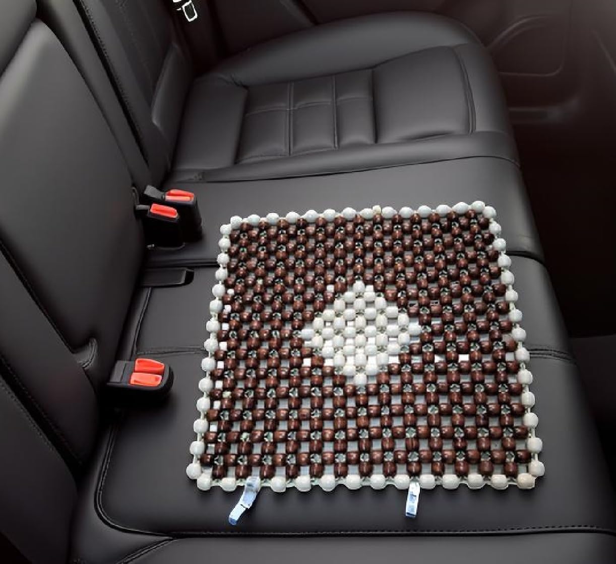Q1 Beads SCoffee Wooden Beaded Car Seat Beat Cushion Cover Pad for Acupressure Sitting (Coffee, 1 Pack)