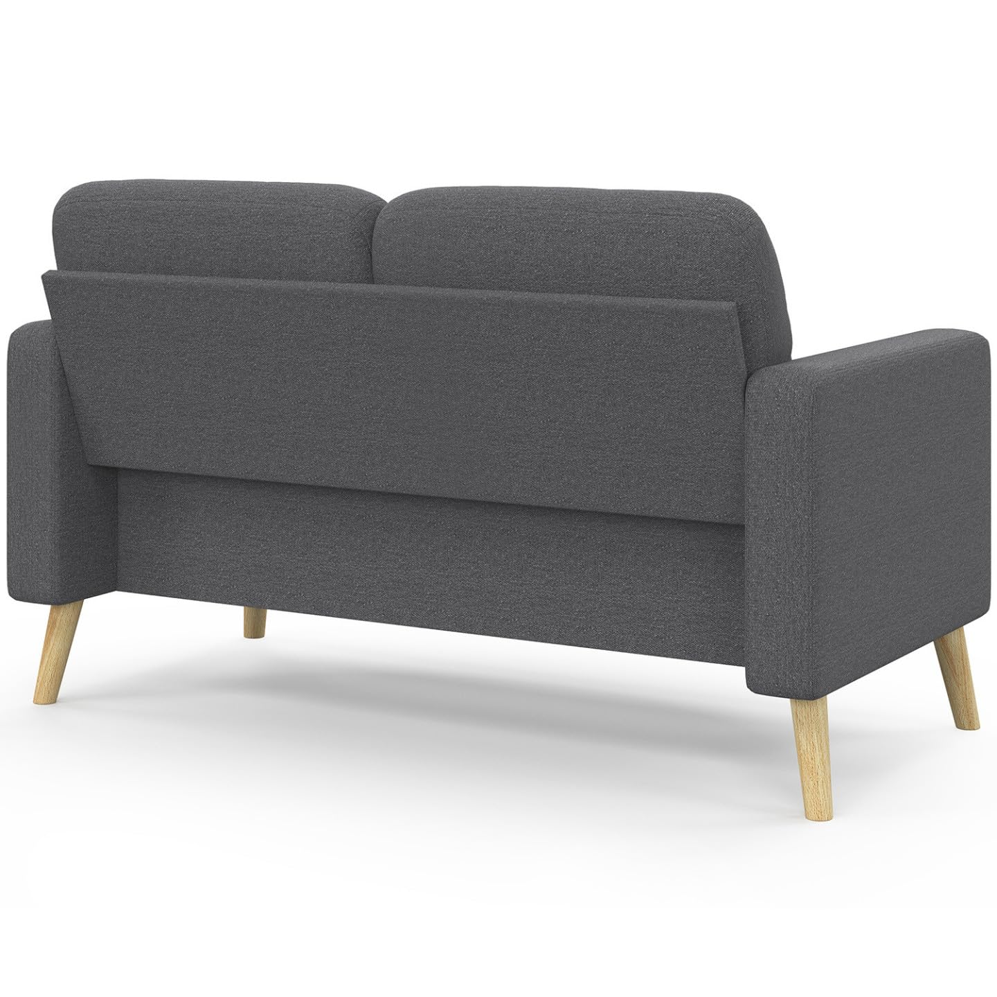 IDMarket - CLAIRE Divano scandinavo dritto a 2 posti in tessuto grigio antracite