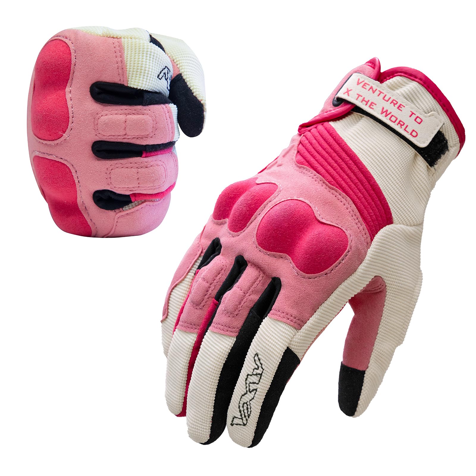 VXW Motorcycle Gloves for Women - with Palm Knuckle Protection and Touchscreen Design for Motorbike BMX ATV MTB