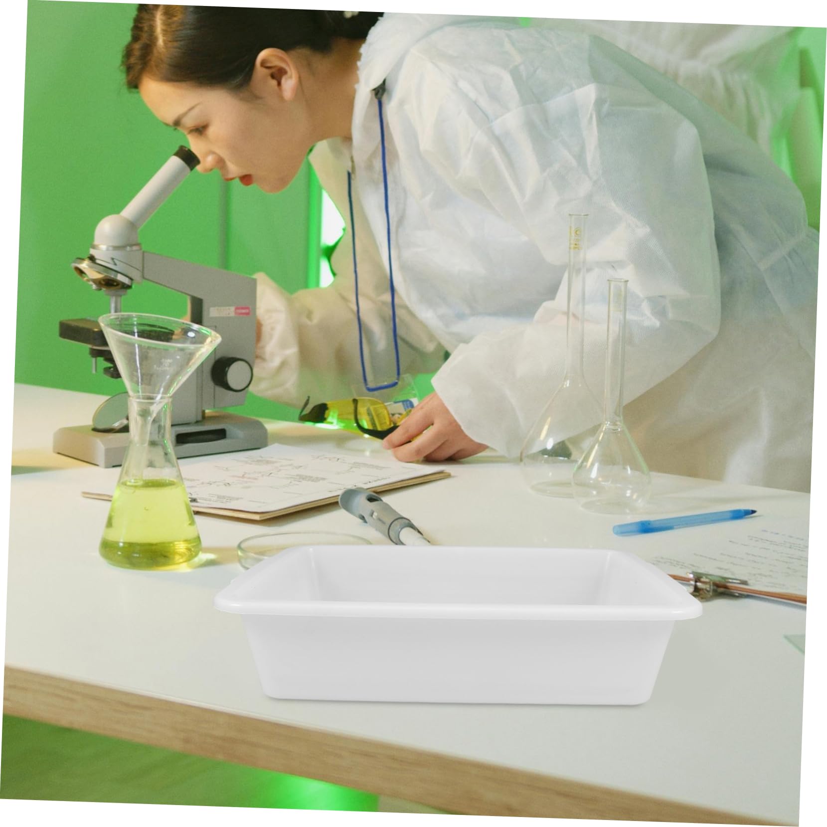 CLISPEED Plateau Plastique pour Expériences Bac De Rétention pour Matériaux De Organisateur Et Aux Produits Chimiques Moyenne Usage Domestique Et Scientifique