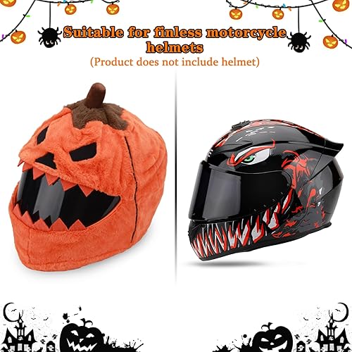 Miniatura 3 de Cubierta para casco de motocicleta de calabaza de Halloween, cubierta de casco de motocicleta de Halloween, divertidas fundas para casco de