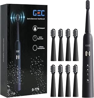 GEC Sonic Electric Toothbrush for Adults,8 Brush Heads Sonic Toothbrush with 40000 VPM,Charge Once Last for 365 Days,6 HIGH-Performance Brushing Modes,Sonic Electric Toothbrush