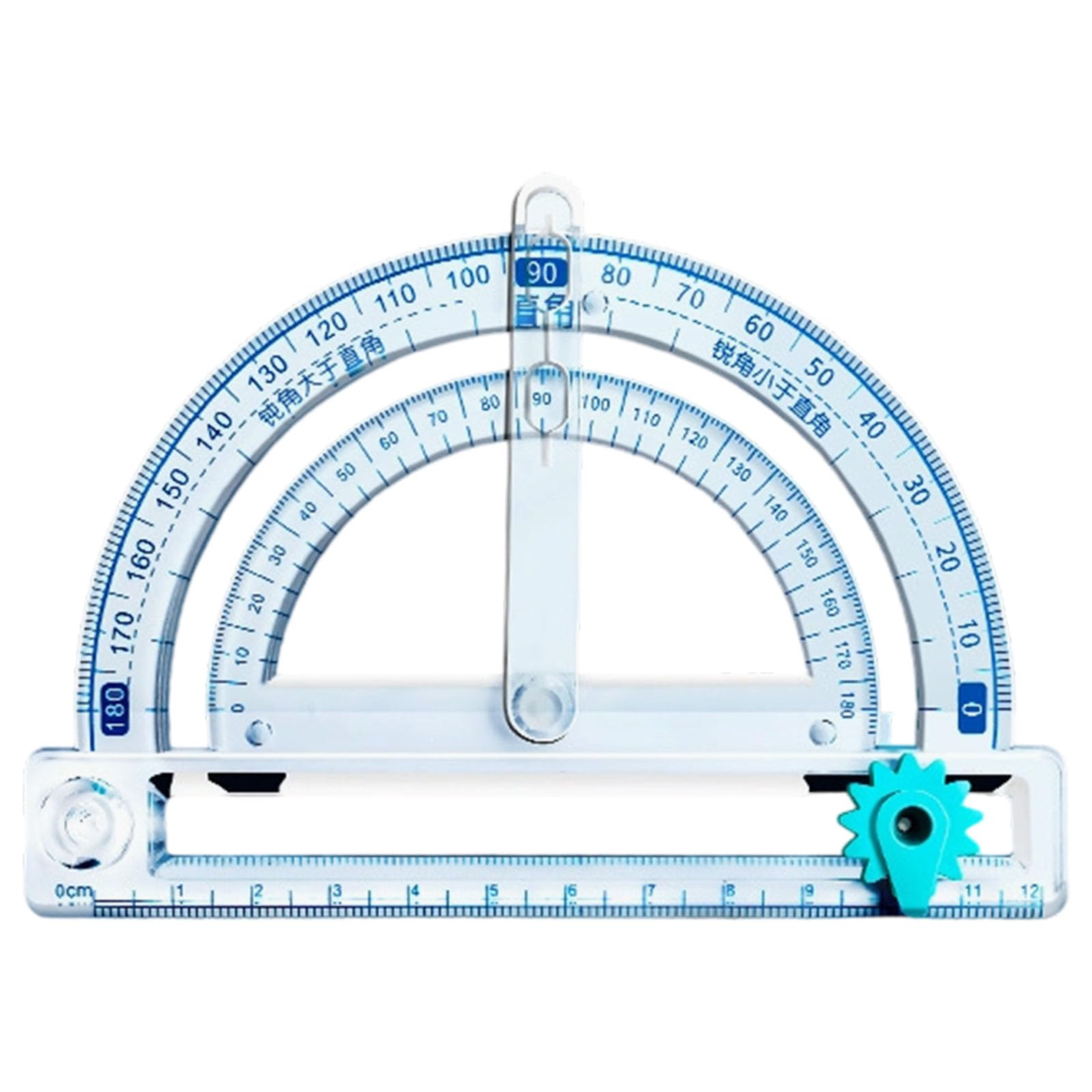 Woedpez Trumpet Activity Cor Multipurpose Protractor With Angles Measurement And Adjustable Circular Drawing Ruler For Geometry Drafting Engineering Student Geometry Tool