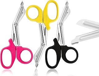 AAPROTOOLS NEW PREMIUM GRADE SET OF 3 PCS (YELLOW, PINK, BLACK) PARAMEDIC UTILITY BANDAGE TRAUMA EMT EMS SHEARS SCISSORS 5.5 INCH STAINLESS STEEL A+ QUALITY