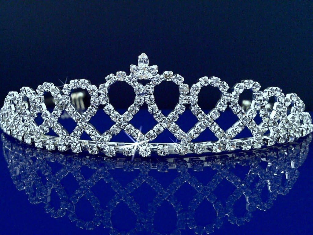 Victoria - Elegant Bridal Tiara, Princess Tiara With Crystal Loops