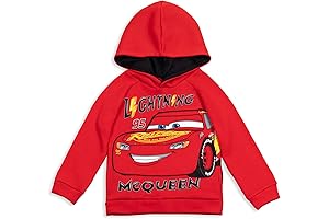 Disney Cars Lightning McQueen Toddler to Big Kid Size Fleece Pullover Hoodie Jacket