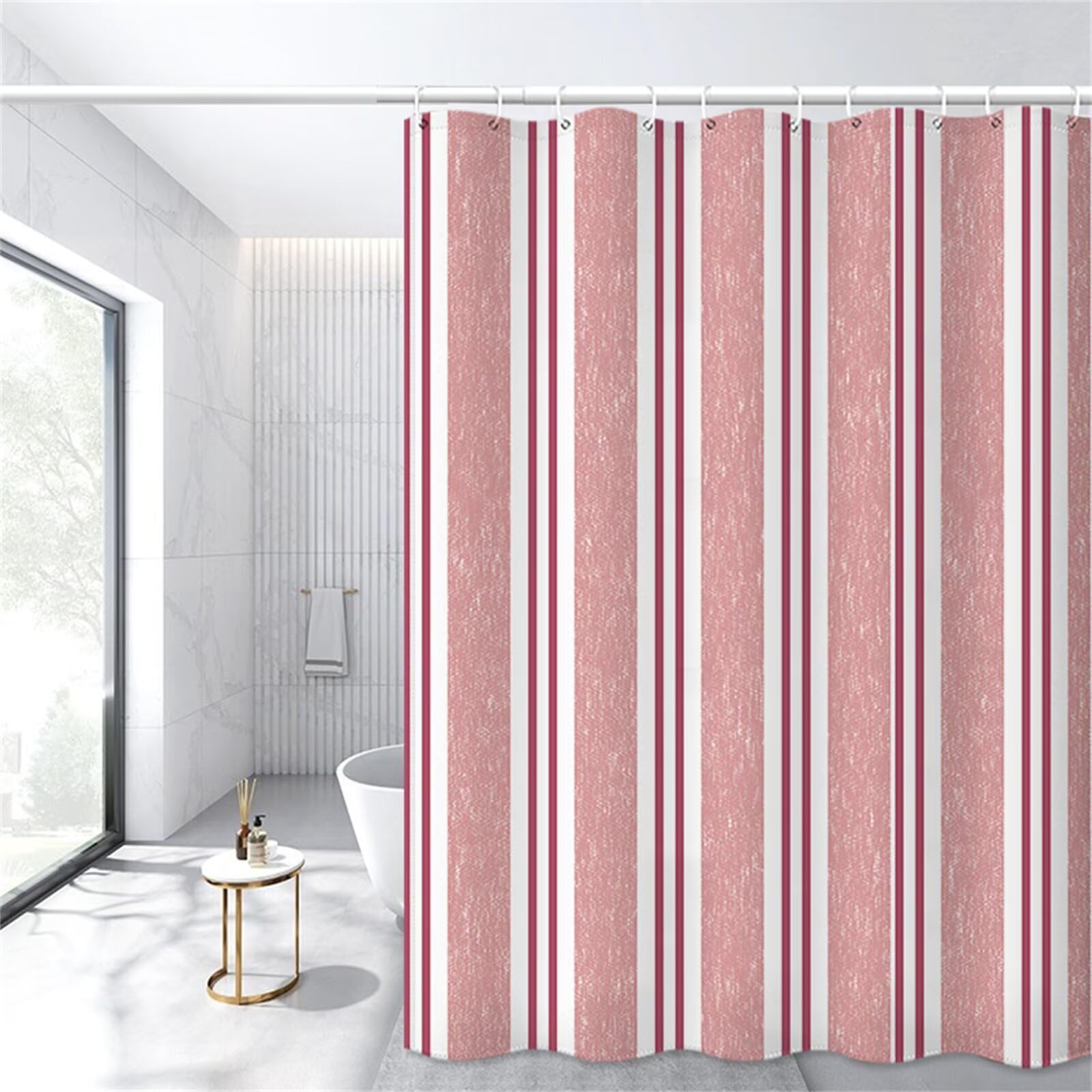 Rideau de douche 90x200 cm rose pour sublimer la baignoire d'hôtel ou de famille