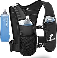 Vista 1 de Chaleco SWIFTVEST con Soporte para Teléfono para Correr con Botella de Agua de 500ml/17oz Chaleco de Hidratación Reflectante Ajustable Ligero