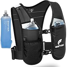 Running Phone Holder Vest with 500ml/17oz Water Bottle | Reflective Hydration Vest | Adjustable | Light | 6 Pockets for Running Accessories | Unisex