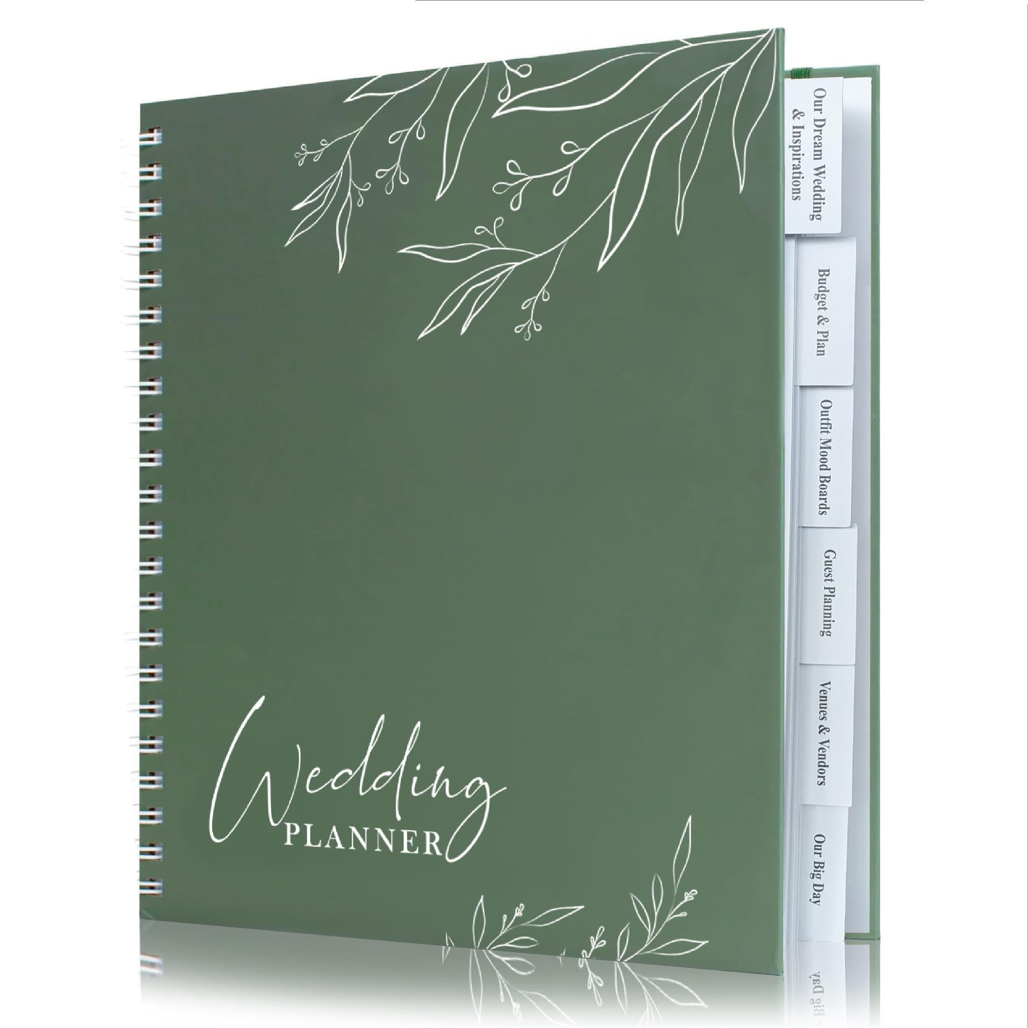 WeddingGiftsWedding Wedding Planner for Bride,Wedding Planning Book and Organizer,Wedding Binder Book with Pockets,Perfect Engagement Gifts for Newly Enaged Couples (Sage Green)