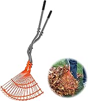 Walensee Heavy Duty Leaf Grabber Rake with Long Steel Handle - Multi-Purpose Garden Claw Picker Upper for Fast Lawn Yard Cleanup