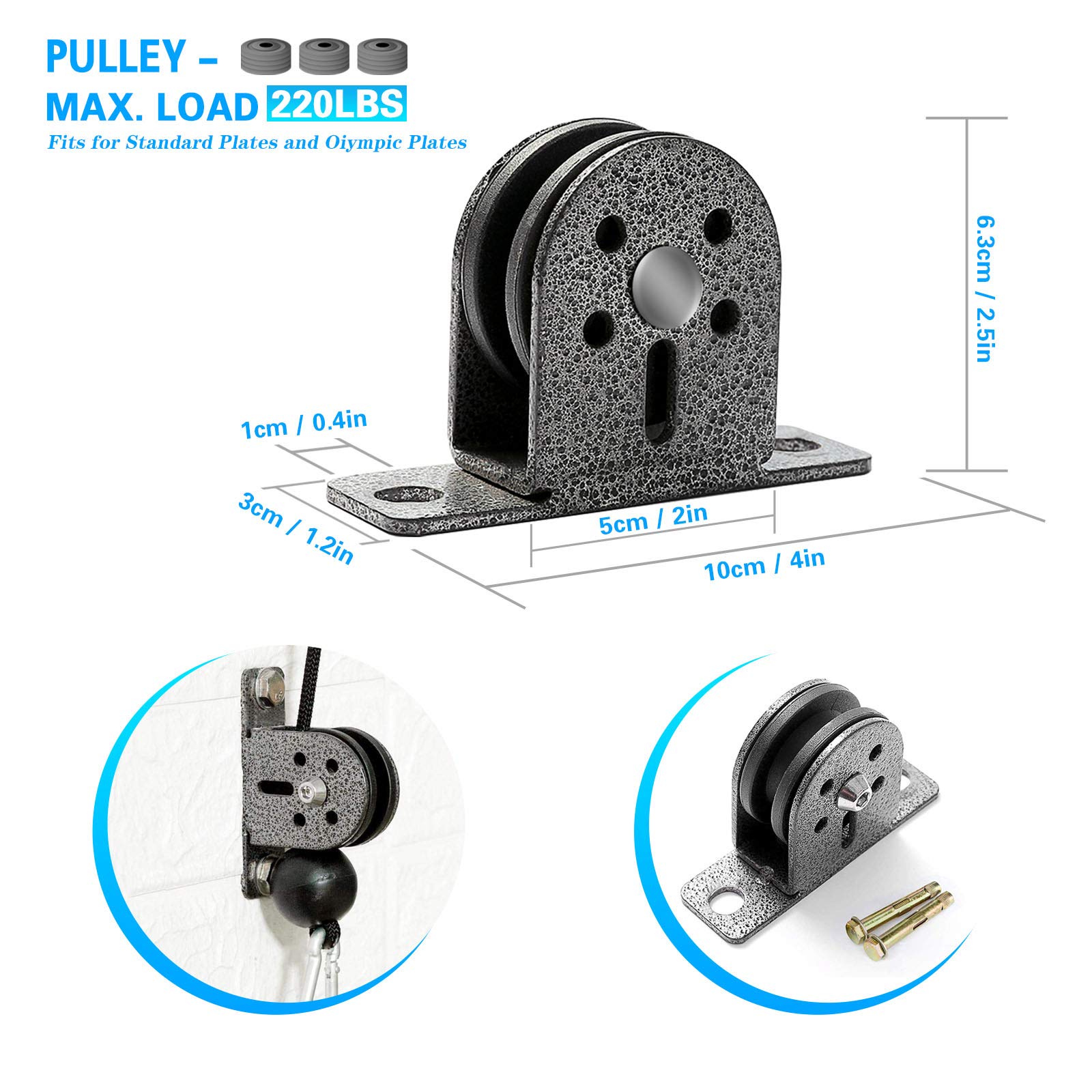 Generisch Sistema di Pulegge a Parete per Fitness, Sistema di Cavi per Pesi per Palestra, Macchina per LAT Pull Down e Low Row, Attrezzatura per Stazione Cavi