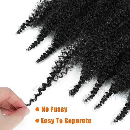 Miniatura 5 de Cabello afro Twist de 30 pulgadas, 2 paquetes de cabello negro elástico Afro Twist para rastas angustiadas, cabello de ganchillo suave preseparado