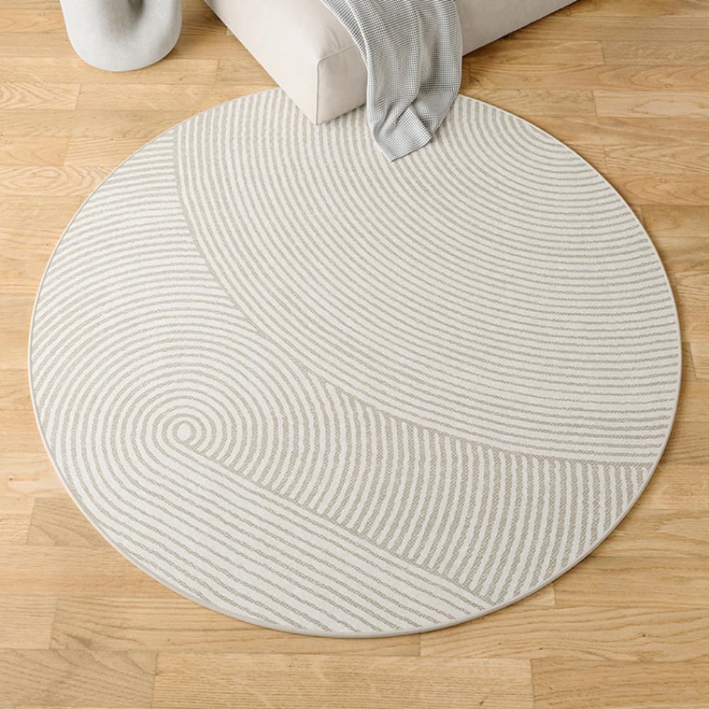 Tapis rond imperméable à lignes pour protéger le sol du salon