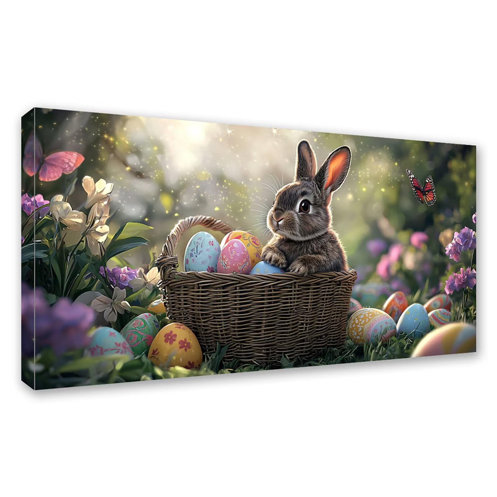 Diamond Painting Kaninchen Diamant Painting Bilder Erwachsene Ostern, DIY Set Erwachsene Crystal Art, 5D Diamond Art Viereckige Steine, Strass Stickerei Kreuzstich für Zimmer Deko 120x60cm 0J-954