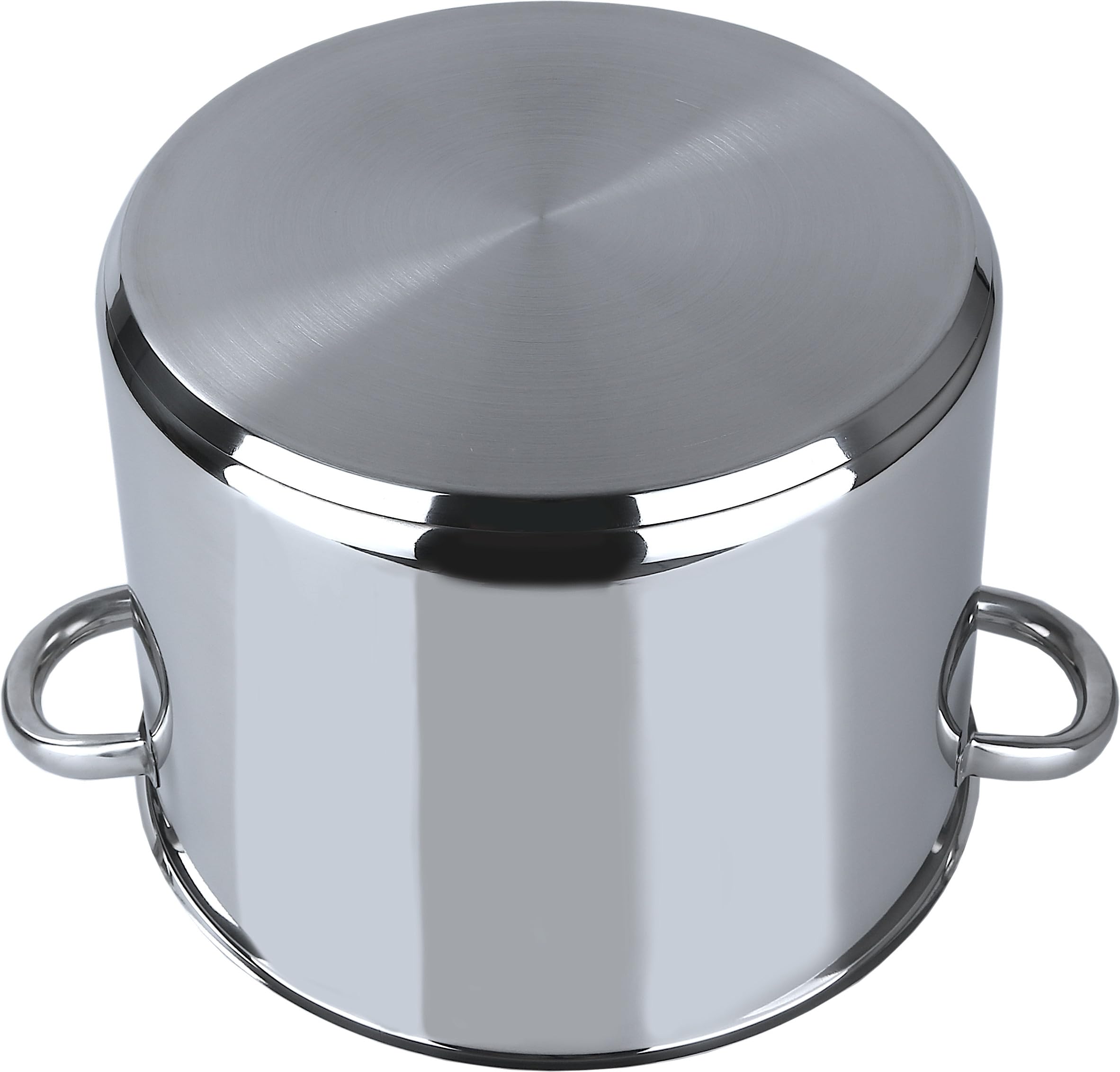 aro Olla profesional multiuso con tapa de vidrio, para todo tipo de cocinas, Ø 28 cm, olla grande (13,5 L), olla de acero inoxidable para restaurante, hotel, catering.