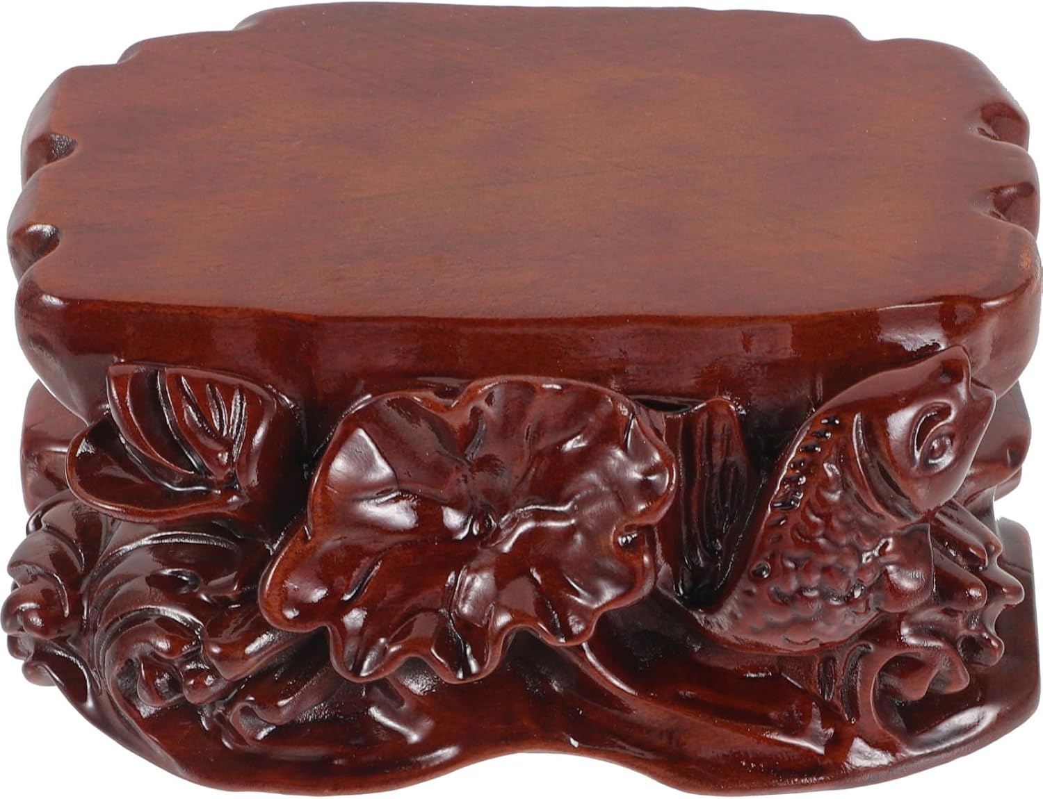 buddhist gardening decorative wood pedestal Buddha statue base wood decor base small pedestal stand risers for display Groovable decorate counter vase holder
