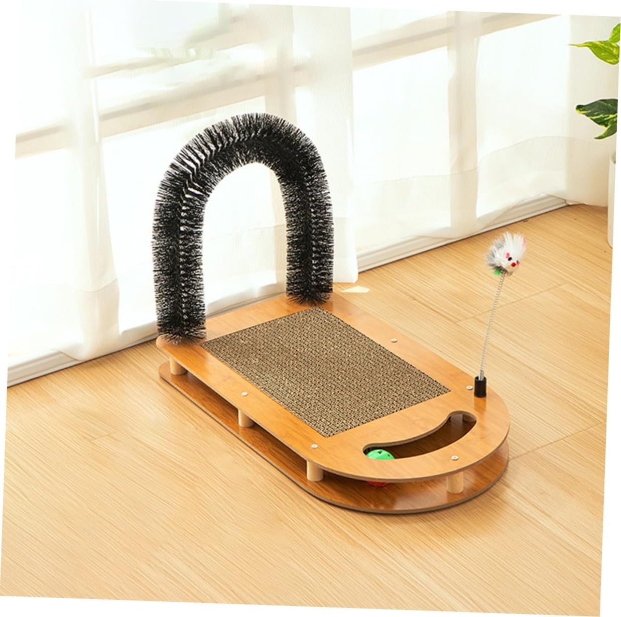 Household Cat Scratcher Board with U-Shaped Wear-Resistant Cardboard Cat Track Multifunctional Reusable Scratching Pad and Kittens