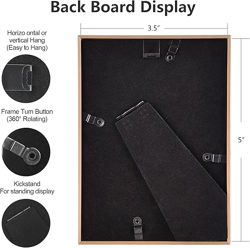 Vista 105 de Marco de fotos de 4 x 6 pulgadas, color dorado mate, moderno, simple, delgado, de aluminio, con vidrio real HD, pantalla para collage de mesa