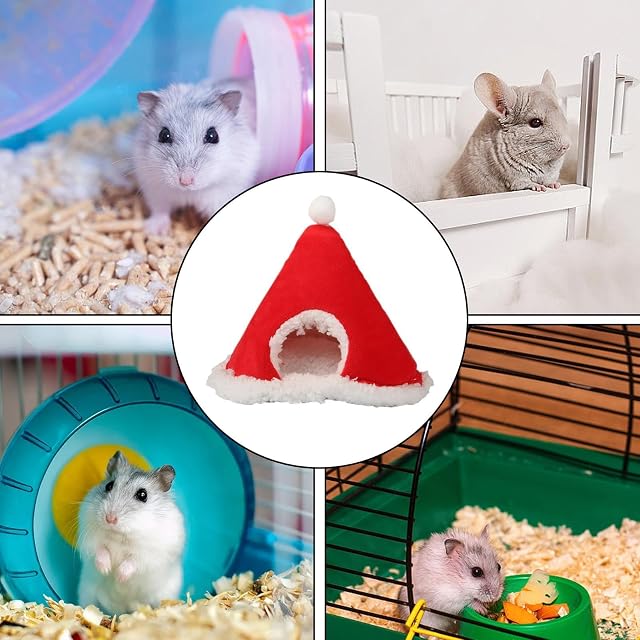 Foto 3 de 8 de de algodón para hámster - Pequeña cama de algodón para mascotas, de tienda de campaña para Navidad