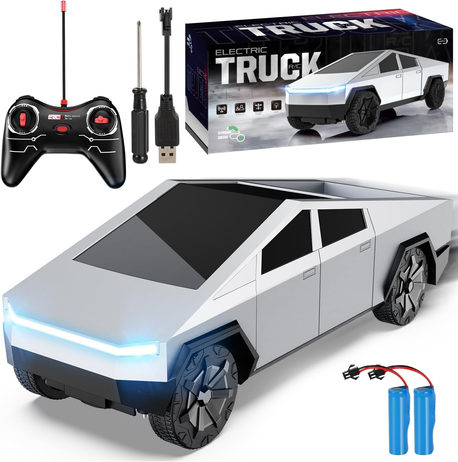 Cheffun 1:24 Cybertruck RC Car Toys - All Terrain High Speed Cybertruck with Light and Loadspace, Electric Vehicle Toys with 2.4 GHz Remote Control, Gifts for Kids, Boys and Girls