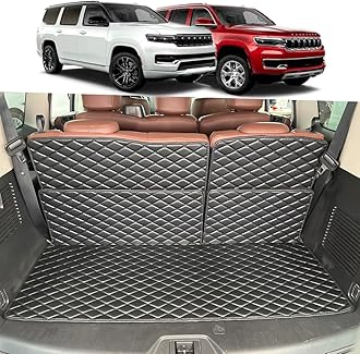 Cargo Liners Compatible with 2022-2025 Jeep Wagoneer/Jeep Grand Wagoneer (Not fit L) Trunk Mat and Rear Backrest Cargo Mat