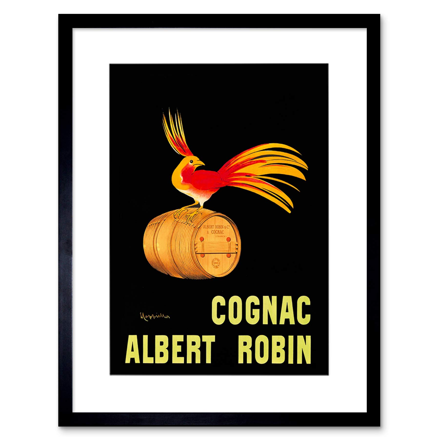 Wee Blue Coo Ad Drink Alcohol Albert Robin Cognac Brandy Bird Framed Wall Art Print