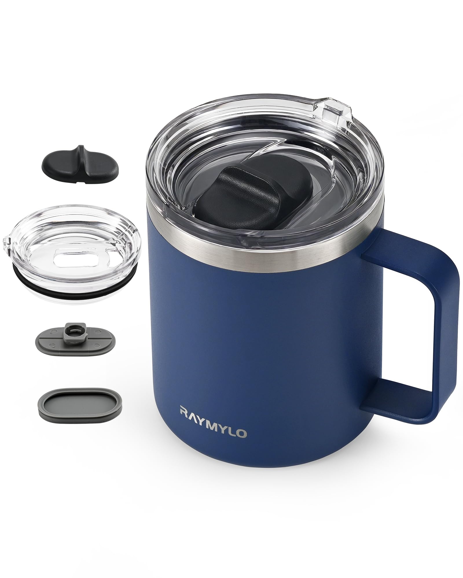 Travel Mug Insulated 350ml with Spill-Proof & Detachable Slider Lid for Thorough Clean, 304 Food-Grade Stainless Steel Double Wall Vacuum Coffee Cup for Office Home, Keeps 9 Hrs Cold - 3 Hours Hot