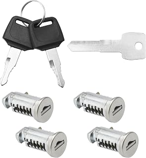 APOMOONS 4 Pezzi Anelli di Bloccaggio per Thule, Serratura di Sicurezza con 2 Chiavi e 1 Chiave di Controllo, Sistema a Chiave Unica per Portapacchi Box da Tetto Traverse
