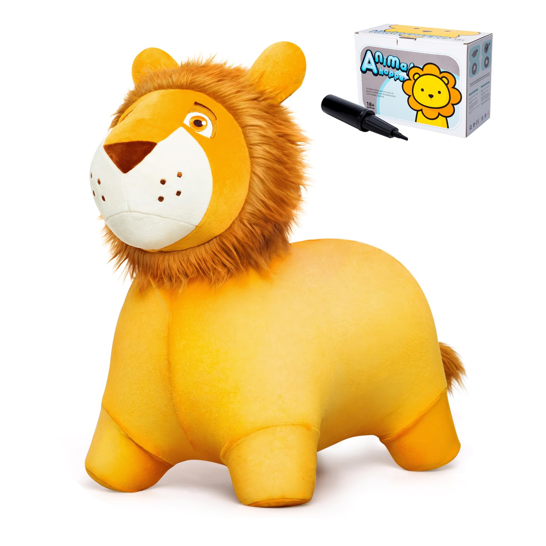 Vastoy Animal Hopper for Kids 2-6 Years, Animal Hoppers Inflatable Bouncy Lion Ride-On Toy with Hand Pump, Indoor Outdoor Play, Inflatable Lion with Fabric Removable Cover โ image 1