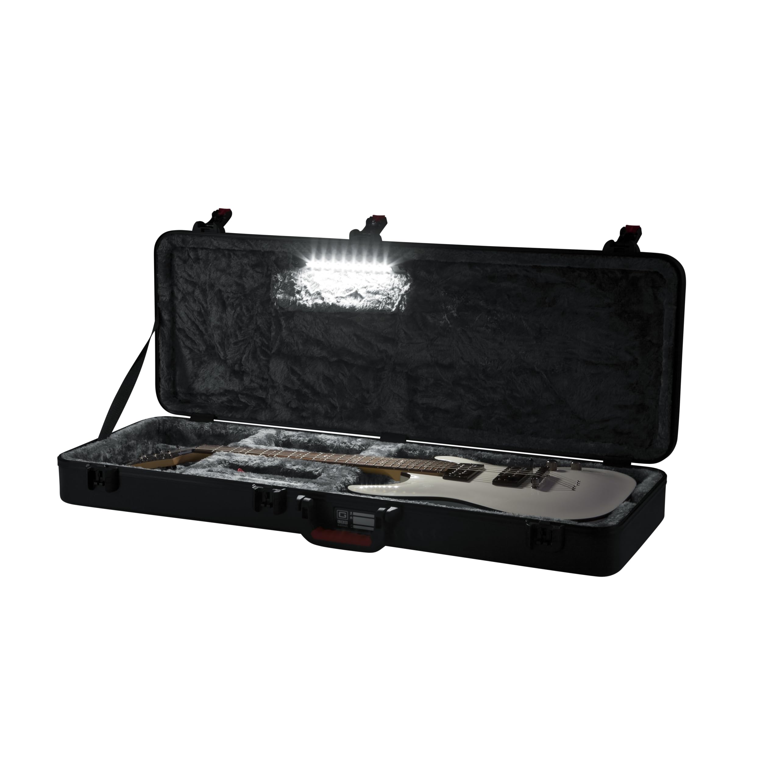 Gator GTSA-GTRELEC-LED TSA Gitarrenkoffer mit LED – Hartschalenkoffer für E-Gitarre – Flugtauglich, stoßfest, wasserdicht – Ideal für Reisen & Bühne