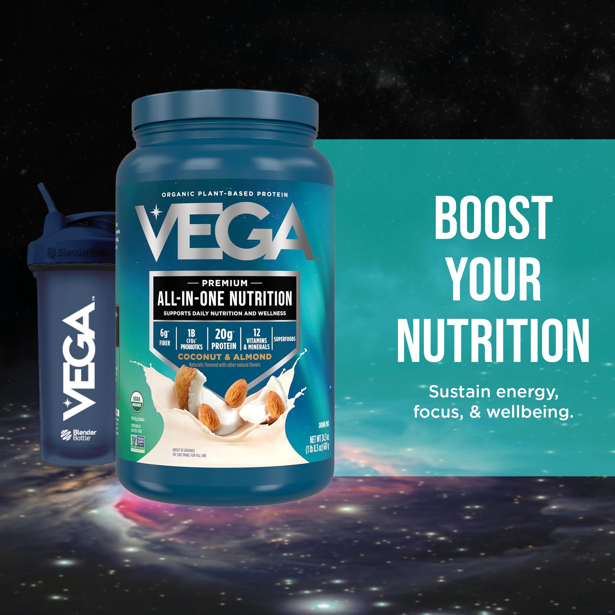 Vega All-in-One Nutrition Organic Vegan Protein Powder – Coconut Almond, 20g Protein Meal Replacement Shake – 1.52lbs (18 Servings) — Amazon image 11