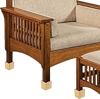 Vista 6 de SINJEUN Paquete de 4 elevadores de madera maciza de 4 pulgadas, elevadores de muebles de madera cuadrada natural, extensores de madera para mesa