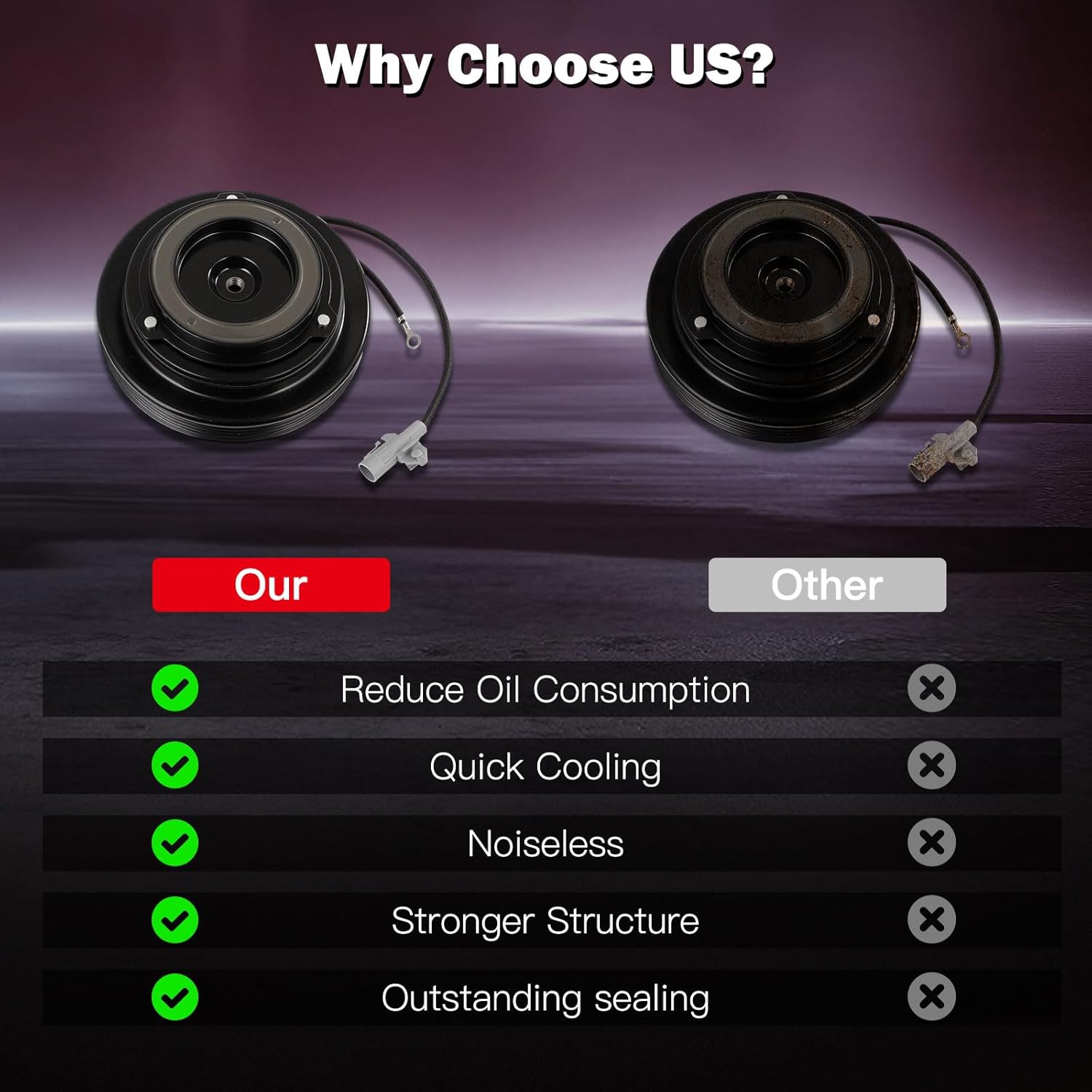 CCIYU Air Conditioning Compressor Clutch 1995-2004 for Toyota Tacoma 3.4L AC Compressor for Car 1521992,4710223