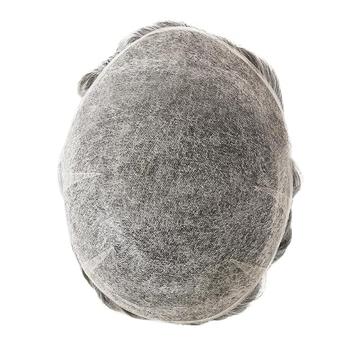 Miniatura 15 de Toupee para hombres, piezas de cabello humano, sistema de reemplazo de cabello Reak, cabello ondulado de encaje suizo natural #1B30