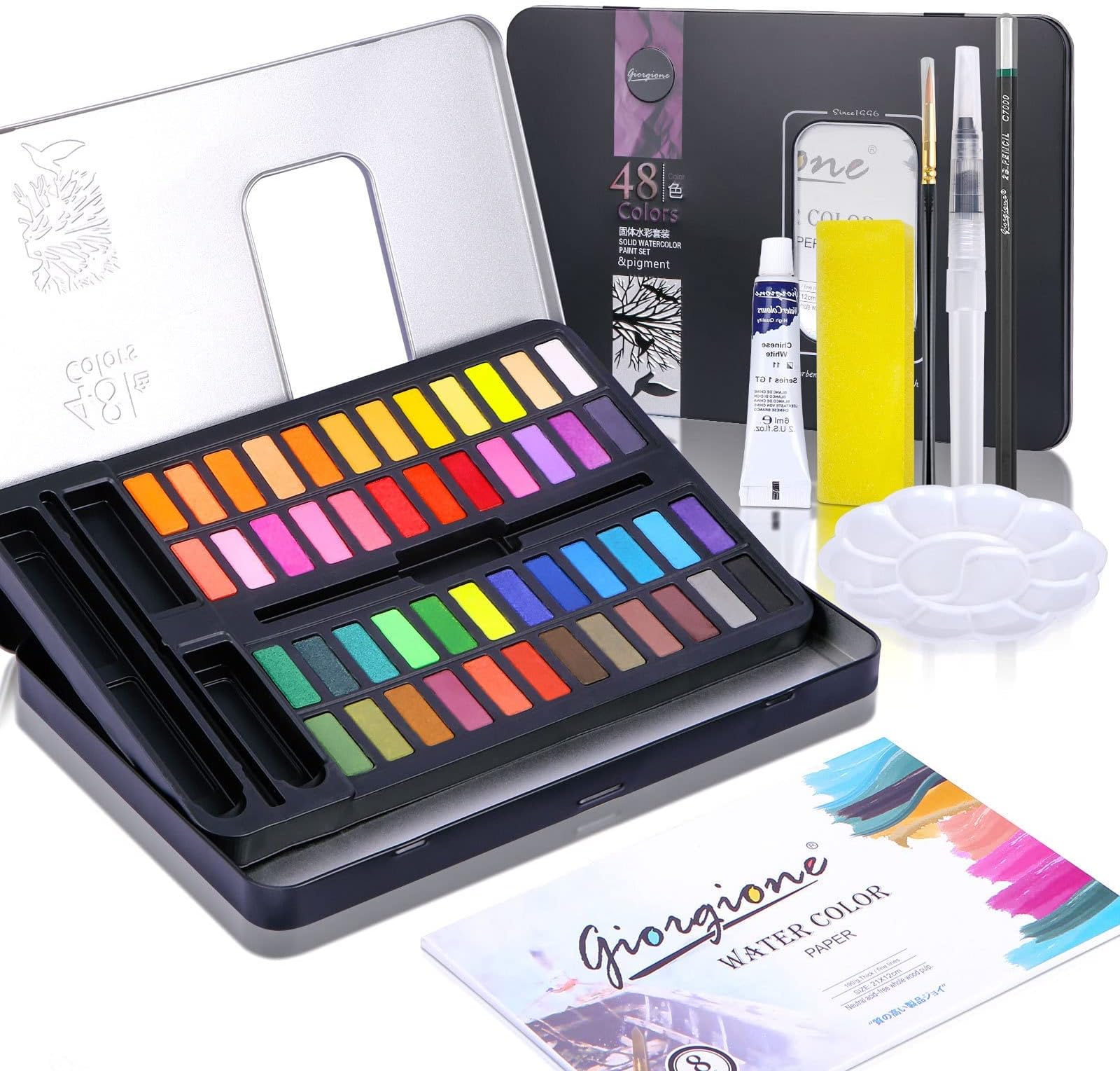 Kit Peinture Aquarelle Débutant XLKJ - 36 Couleurs Vibrantes + Accessoires Complets Pour Artistes Et Enfants