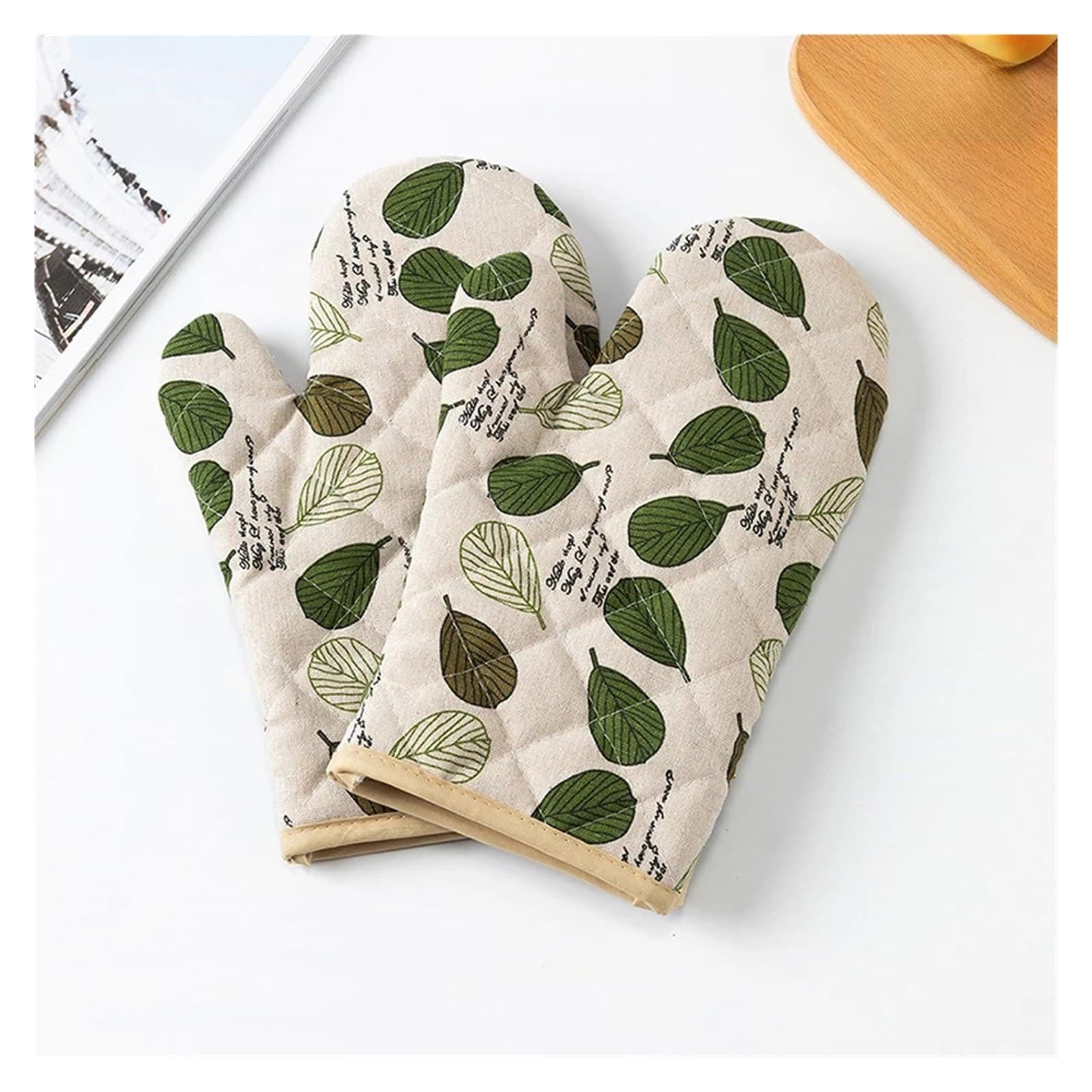 Oven Gloves 1pcs Thickened Oven Gloves Set Anti-scalding, Simple Cotton And Hemp, Microwave Glove, Baking, Cooking, Kitchen Tool(Style 06)