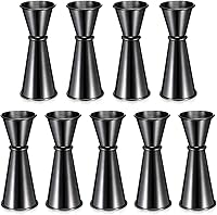 Vista 1 de Jigger de 9 piezas para cóctel de bartending de 2 onzas, 1 oz, taza medidora de vidrio de acero inoxidable 304, vaso de medición de tiro doble Negro