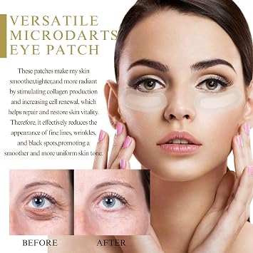Nano Microneedle Patch for Eye,Dissolving Microneedle Eye Patches,Micro Needle Patches with Glycerin,Hyaluronic Acid-Anti-Wrinkle Under Eye Gel,Micro Needle Patches for Puffy Eyes&Dark Circles (8PCS)