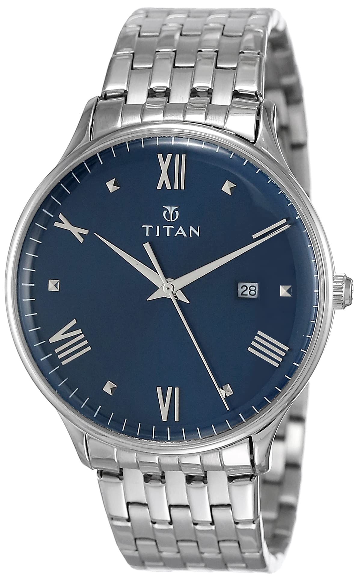 Titan Bandhan Blue Dial Analog with Date Stainless Steel Strap watch for Couple-NS9400194201SM01P (B07D49KVZV) Amazon Price History, Amazon Price Tracker
