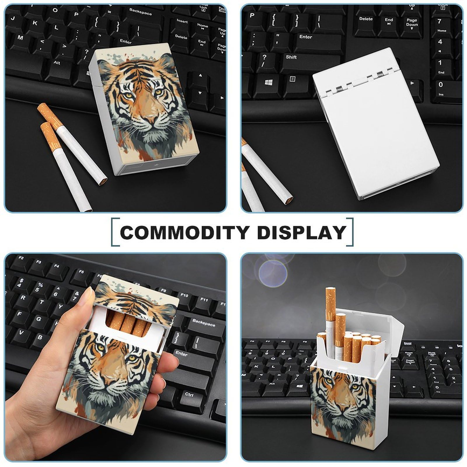 Amazon.com: Cigarette Case Vintage Cigarettes Holder Year of The Tiger Tiger  Face King Size Cigarette Box Waterproof Lightweight Cigarettes Dispenser  for Men Women Smoker Gift : Health & Household